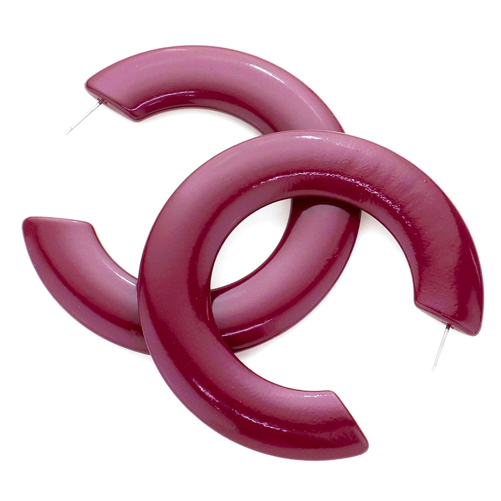 Burgundy Hoop Statement Earrings